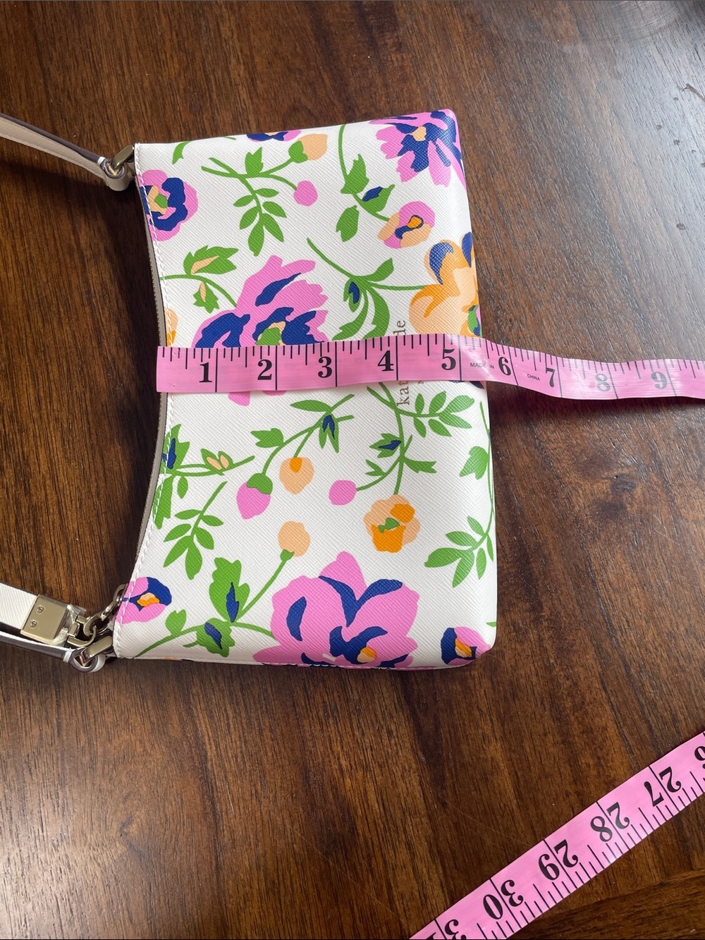 kate spade Sadie White Floral Crossbody with Pink, Purple and Green Accents - Picture 9 of 10